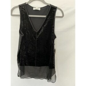 LOLA and SOPHIE Tank Womens Sz: Small Sheer Hem Sleeveless Silk NWT‎ $129